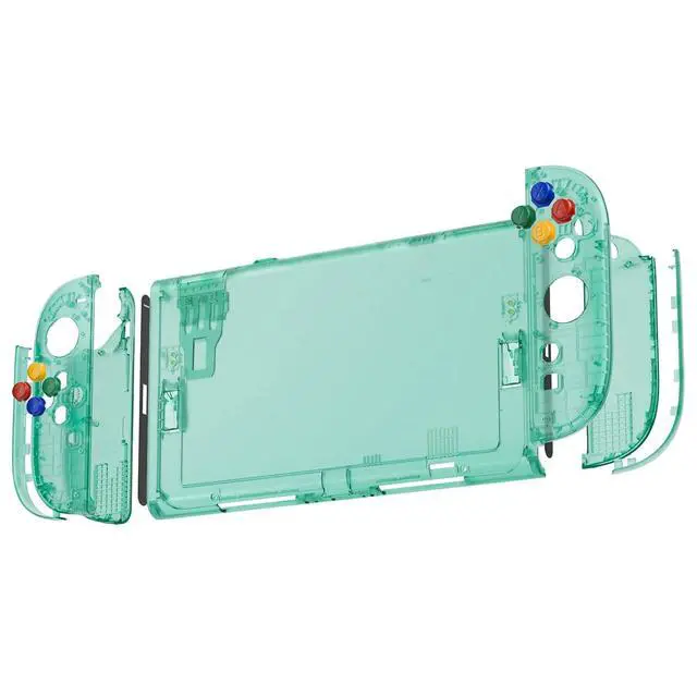 Alt view image 5 of 7 - DIY Replacement Shell Buttons for Nintendo Switch 2, Custom Console Rear Back Plate + Faceplate with Decorative Strips ABXY Direction Keys for Joycon 2 - Essence Version - Emerald Green @