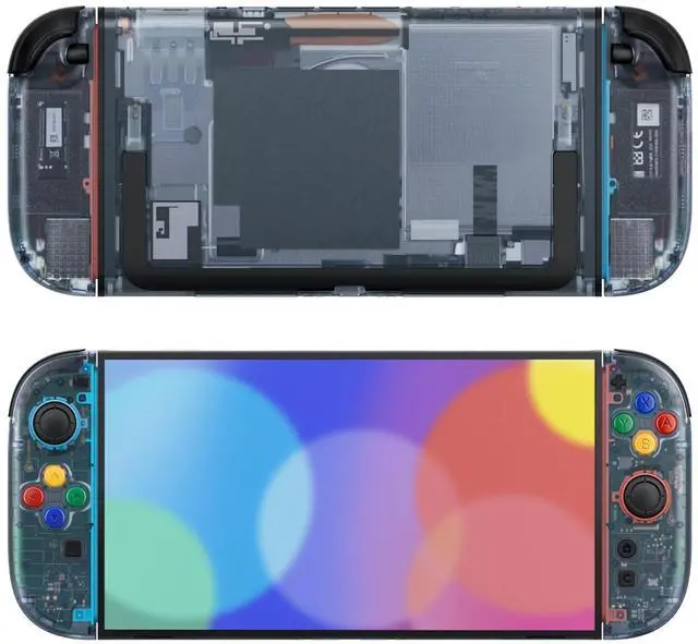 Main image of DIY Replacement Shell Buttons for Nintendo Switch 2, Custom Console Rear Back Plate+Faceplate with Decorative Strips ABXY Direction Keys for Joycon 2 - Essence Version - Clear Glacier Blue @