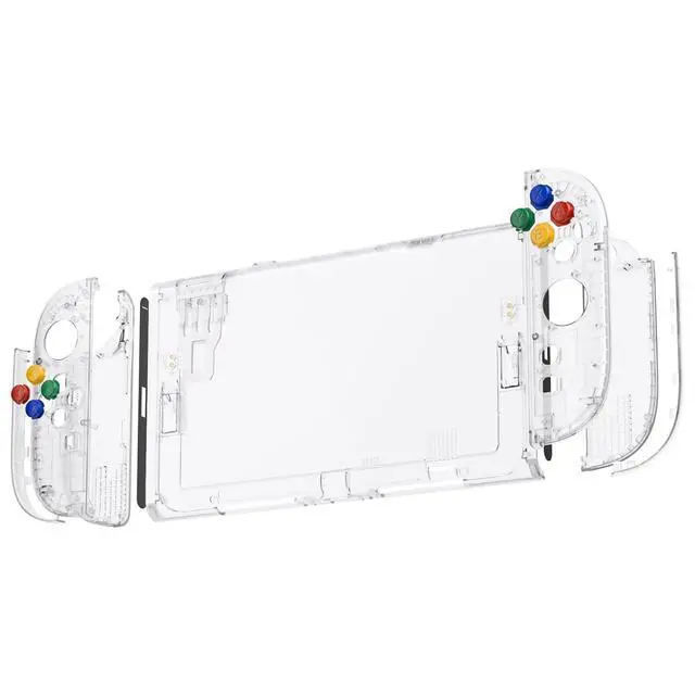 Alt view image 5 of 7 - DIY Replacement Shell Buttons for Nintendo Switch 2, Custom Console Rear Back Plate + Controller Faceplate with Decorative Strips ABXY Direction Keys for Joycon 2 - Essence Version - Clear @