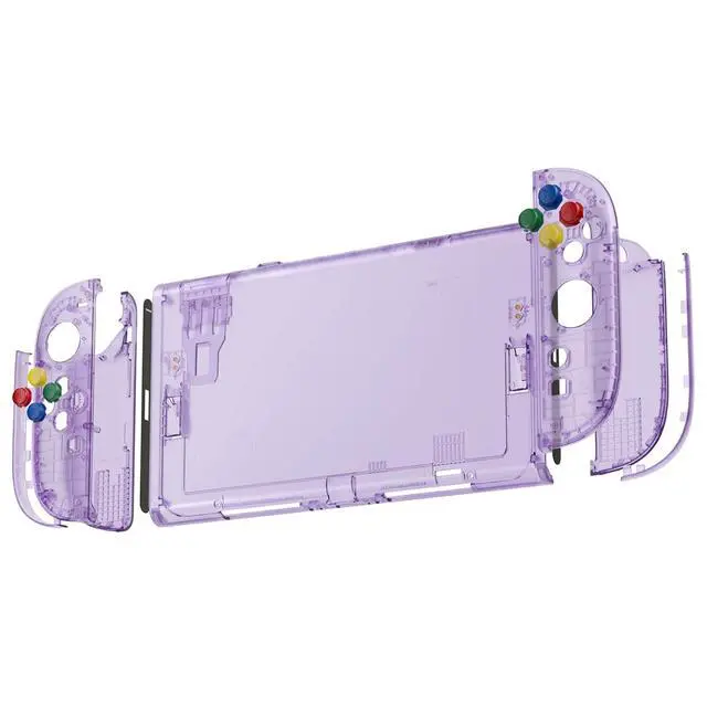 Alt view image 5 of 7 - DIY Replacement Shell Buttons for Nintendo Switch 2, Custom Console Rear Back Plate + Faceplate with Decorative Strips Direction Keys for Joycon 2 - Essence Version - Clear Atomic Purple @