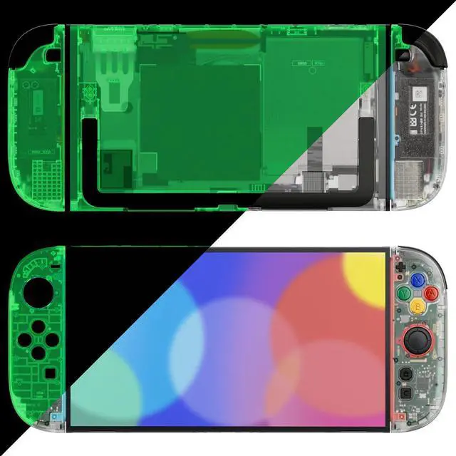 Main image of DIY Replacement Shell Buttons for Nintendo Switch 2, Custom Console Rear Back Plate + Faceplate with Decorative Strips Direction Keys for Joycon 2 - Essence Version - Glow in Dark - Green @