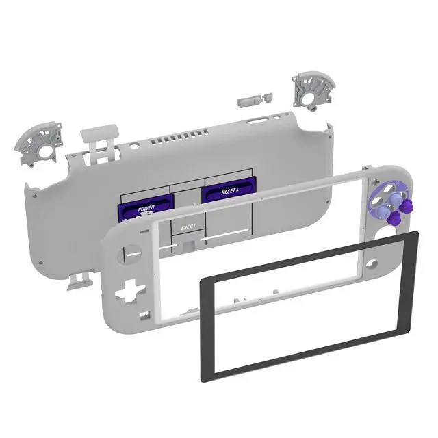 Alt view image 2 of 7 - Classic SNES Style DIY Replacement Shell for Nintendo Switch Lite, NSL Handheld Controller Housing w/Screen Protector, Custom Case Cover for Nintendo Switch Lite @