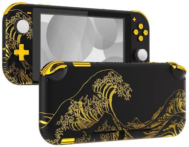 Main image of DIY Replacement Shell for Nintendo Switch Lite, The Great Golden Wave Off Kanagawa - Black NSL Handheld Controller Housing w/Screen Protector, Custom Case Cover for Nintendo Switch Lite @