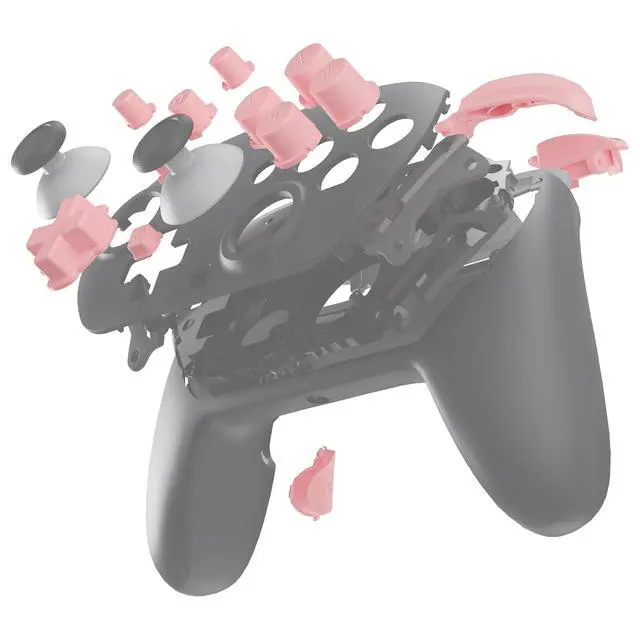 Alt view image 3 of 7 - DIY Replacement Full Set Buttons for Nintendo Switch 2 Pro Controller, Puffy Pink Custom ABXY Dpad + - Home Capture Power L R ZR ZL Triggers Sync GL GR Buttons for Switch 2 Pro Controller @