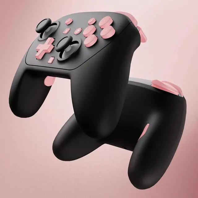 Alt view image 5 of 7 - DIY Replacement Full Set Buttons for Nintendo Switch 2 Pro Controller, Puffy Pink Custom ABXY Dpad + - Home Capture Power L R ZR ZL Triggers Sync GL GR Buttons for Switch 2 Pro Controller @
