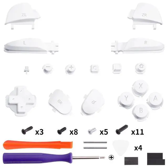 Alt view image 2 of 7 - DIY Replacement Full Set Buttons for Nintendo Switch 2 Pro Controller, Custom ABXY Dpad + - Home Capture Power L R ZR ZL Triggers Sync GL GR Buttons for Switch 2 Pro Controller - White @