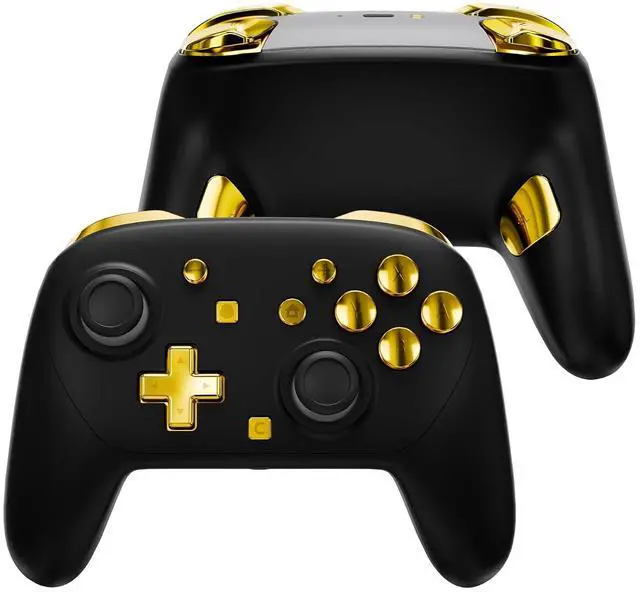 Main image of DIY Replacement Full Set Buttons for Nintendo Switch 2 Pro Controller, Chrome Gold Custom ABXY Dpad + - Home Capture Power L R ZR ZL Triggers Sync GL GR Buttons for Switch 2 Pro Controller @