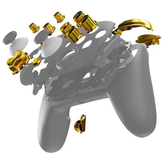 Alt view image 3 of 7 - DIY Replacement Full Set Buttons for Nintendo Switch 2 Pro Controller, Chrome Gold Custom ABXY Dpad + - Home Capture Power L R ZR ZL Triggers Sync GL GR Buttons for Switch 2 Pro Controller @