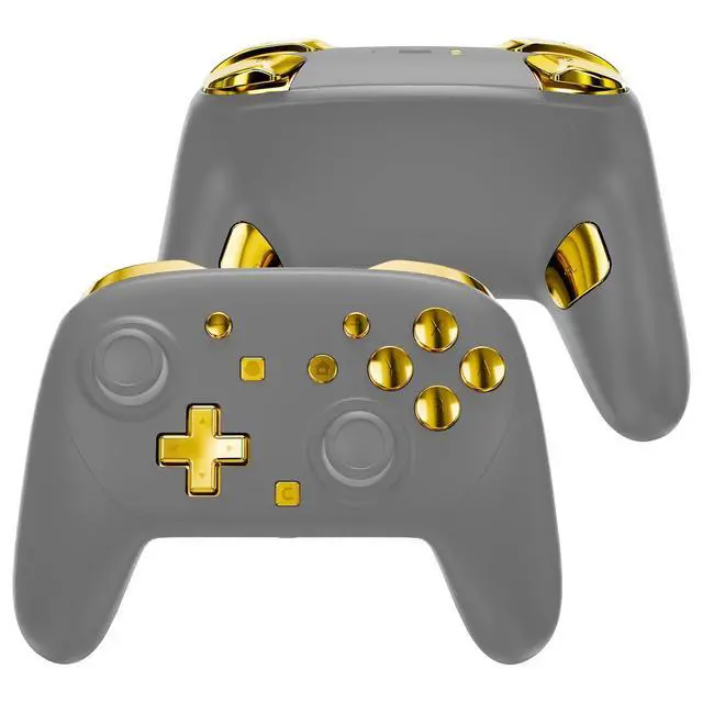 Alt view image 4 of 7 - DIY Replacement Full Set Buttons for Nintendo Switch 2 Pro Controller, Chrome Gold Custom ABXY Dpad + - Home Capture Power L R ZR ZL Triggers Sync GL GR Buttons for Switch 2 Pro Controller @