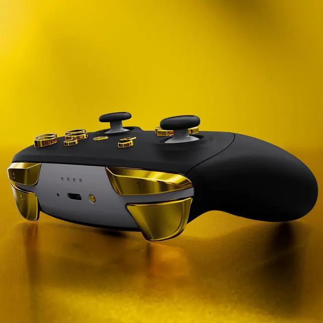 Alt view image 7 of 7 - DIY Replacement Full Set Buttons for Nintendo Switch 2 Pro Controller, Chrome Gold Custom ABXY Dpad + - Home Capture Power L R ZR ZL Triggers Sync GL GR Buttons for Switch 2 Pro Controller @