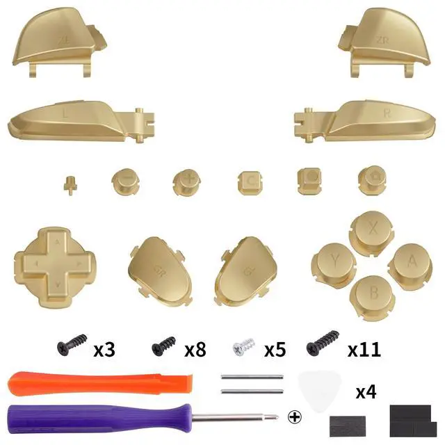 Alt view image 2 of 7 - DIY Replacement Full Set Buttons for Nintendo Switch 2 Pro Controller, Custom ABXY Dpad + - Home Capture Power L R ZR ZL Triggers Sync GL GR Buttons for Switch 2 Pro - Champagne Gold @