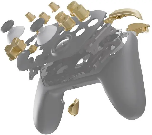 Alt view image 3 of 7 - DIY Replacement Full Set Buttons for Nintendo Switch 2 Pro Controller, Custom ABXY Dpad + - Home Capture Power L R ZR ZL Triggers Sync GL GR Buttons for Switch 2 Pro - Champagne Gold @