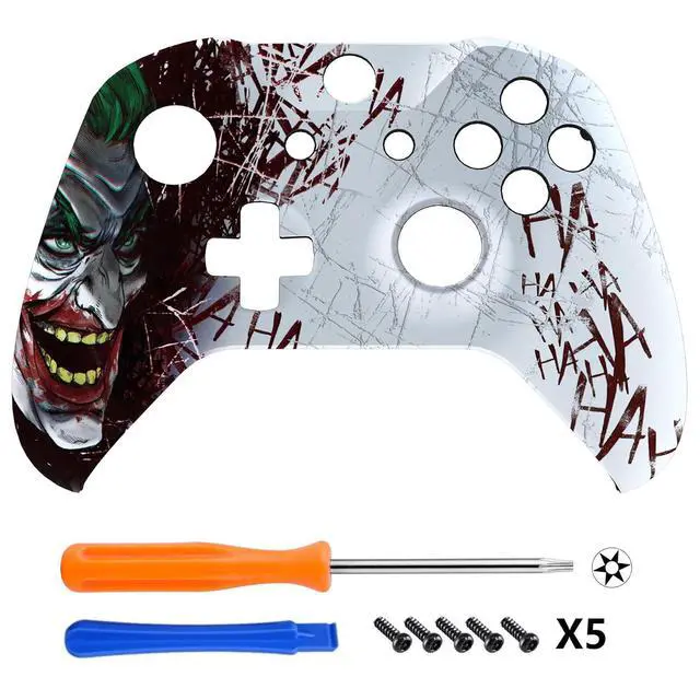 Alt view image 3 of 7 - Clown Hahaha Patterned Front Housing Shell Case for Xbox One S/X Controller, Soft Touch Faceplate Cover Replacement Kit for Xbox One S/X Controller (Model 1708) - Controller NOT Included @
