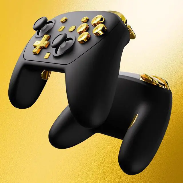 Alt view image 5 of 7 - DIY Replacement Full Set Buttons for Nintendo Switch 2 Pro Controller, Chrome Gold Custom ABXY Dpad + - Home Capture Power L R ZR ZL Triggers Sync GL GR Buttons for Switch 2 Pro Controller @