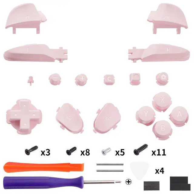 Alt view image 2 of 7 - DIY Replacement Full Set Buttons for Nintendo Switch 2 Pro Controller, Custom ABXY Dpad + - Home Capture Power L R ZR ZL Triggers Sync GL GR Buttons for Switch 2 Pro - Cherry Blossoms Pink @