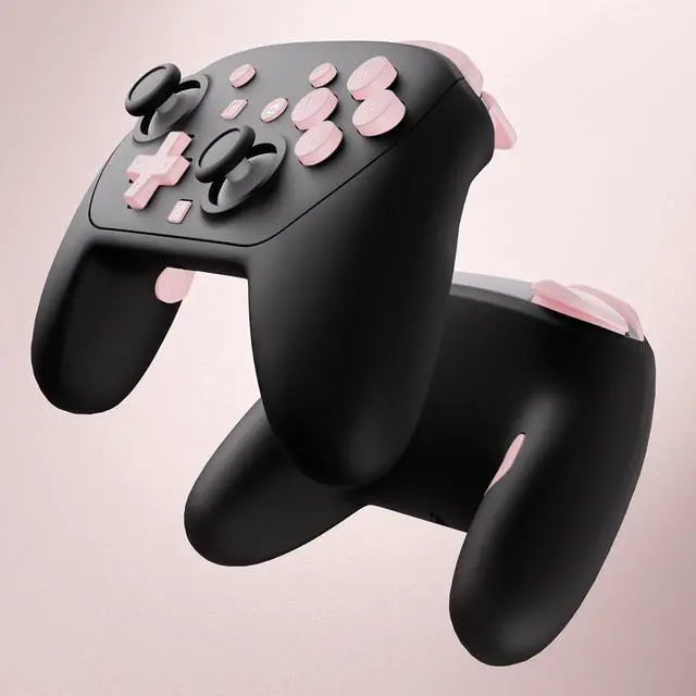 Alt view image 5 of 7 - DIY Replacement Full Set Buttons for Nintendo Switch 2 Pro Controller, Custom ABXY Dpad + - Home Capture Power L R ZR ZL Triggers Sync GL GR Buttons for Switch 2 Pro - Cherry Blossoms Pink @