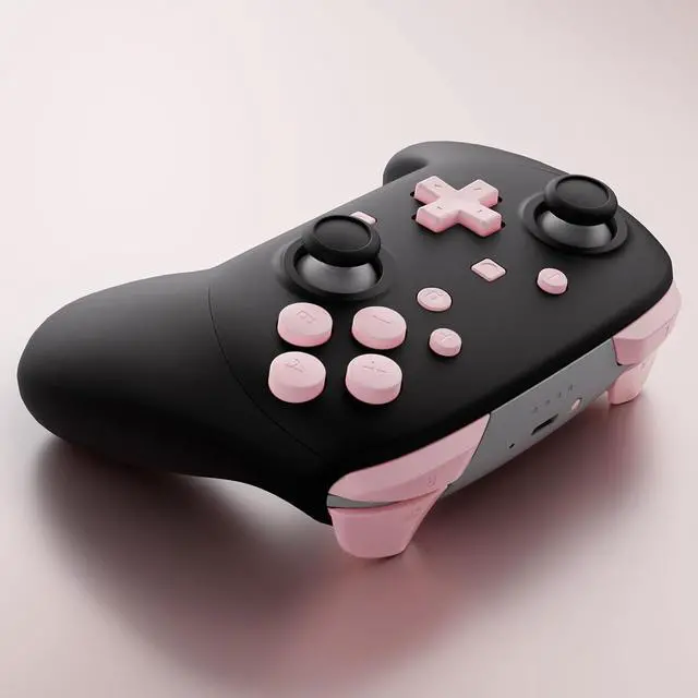 Alt view image 6 of 7 - DIY Replacement Full Set Buttons for Nintendo Switch 2 Pro Controller, Custom ABXY Dpad + - Home Capture Power L R ZR ZL Triggers Sync GL GR Buttons for Switch 2 Pro - Cherry Blossoms Pink @