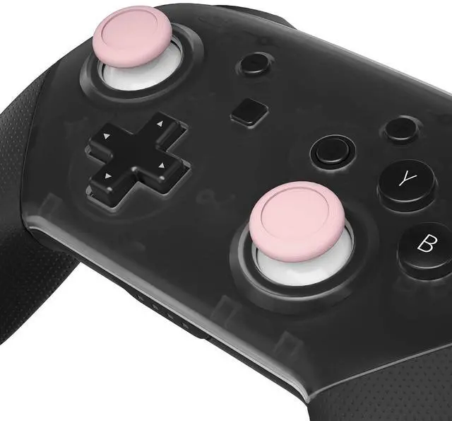 Alt view image 3 of 7 - Cherry Blossoms Pink & White Dual-Color Replacement 3D Joystick Thumbsticks, Analog Thumb Sticks with Cross Screwdriver for Nintendo Switch Pro Controller @