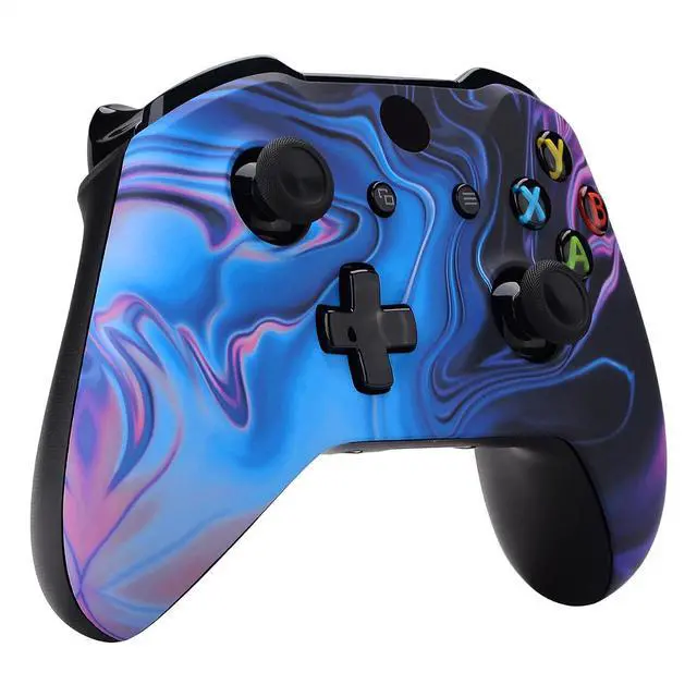 Alt view image 4 of 7 - Origin of Chaos Patterned Front Housing Shell Case, Soft Touch Faceplate Cover Replacement Kit for Xbox One S & One X Controller (Model 1708) - Controller NOT Included @