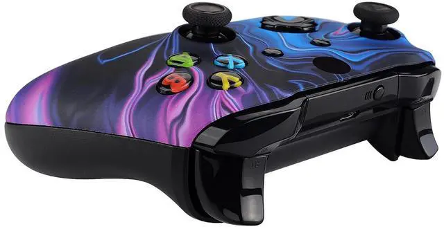 Alt view image 6 of 7 - Origin of Chaos Patterned Front Housing Shell Case, Soft Touch Faceplate Cover Replacement Kit for Xbox One S & One X Controller (Model 1708) - Controller NOT Included @