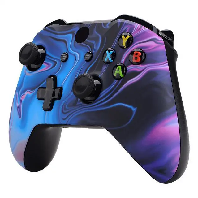 Alt view image 5 of 7 - Origin of Chaos Patterned Front Housing Shell Case, Soft Touch Faceplate Cover Replacement Kit for Xbox One S & One X Controller (Model 1708) - Controller NOT Included @