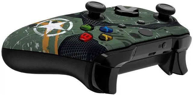 Alt view image 6 of 7 - Army Mecha Patterned Front Housing Shell Case for Xbox One S/X Controller, Soft Touch Faceplate Cover Replacement Kit for Xbox One S/X (Model 1708) - Controller NOT Included @