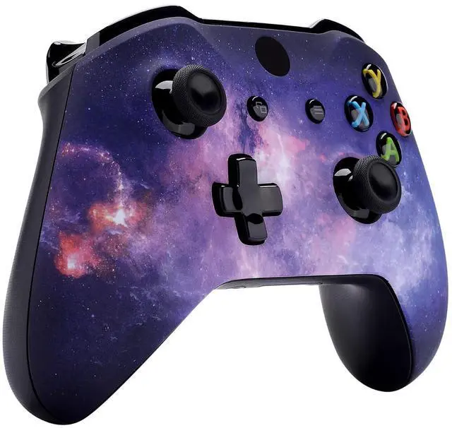 Alt view image 4 of 7 - Nebula Galaxy Pattened Soft Touch Front Housing Shell Faceplate Cover for Xbox One S & Xbox One X Controller Model 1708 - Controller NOT Included @