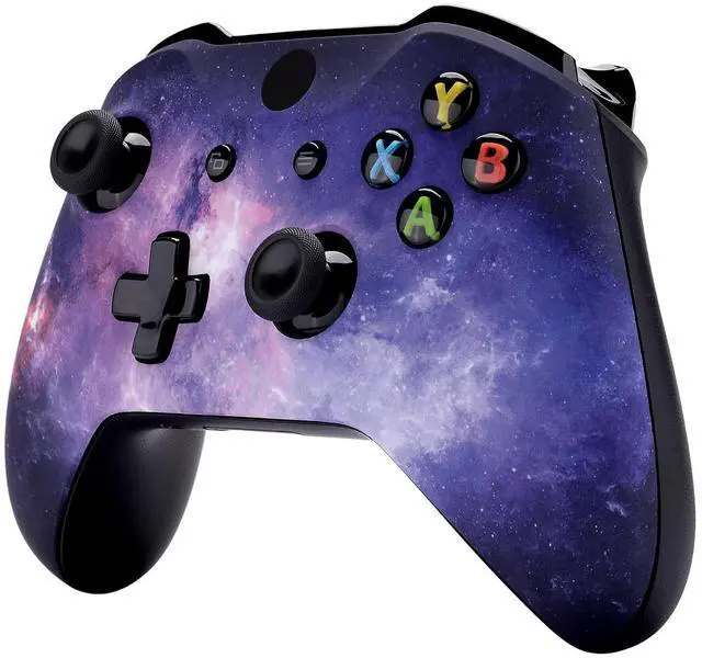 Alt view image 5 of 7 - Nebula Galaxy Pattened Soft Touch Front Housing Shell Faceplate Cover for Xbox One S & Xbox One X Controller Model 1708 - Controller NOT Included @