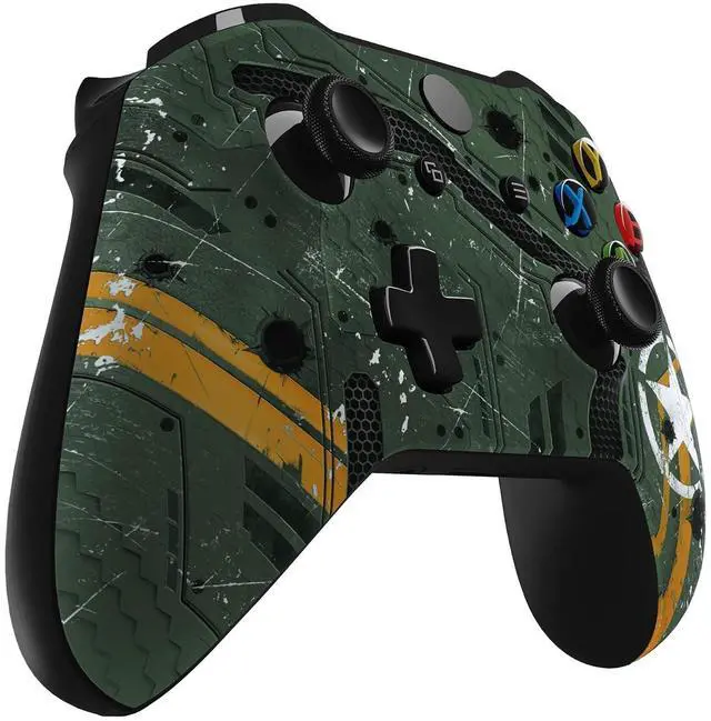 Alt view image 5 of 7 - Army Mecha Patterned Front Housing Shell Case for Xbox One S/X Controller, Soft Touch Faceplate Cover Replacement Kit for Xbox One S/X (Model 1708) - Controller NOT Included @