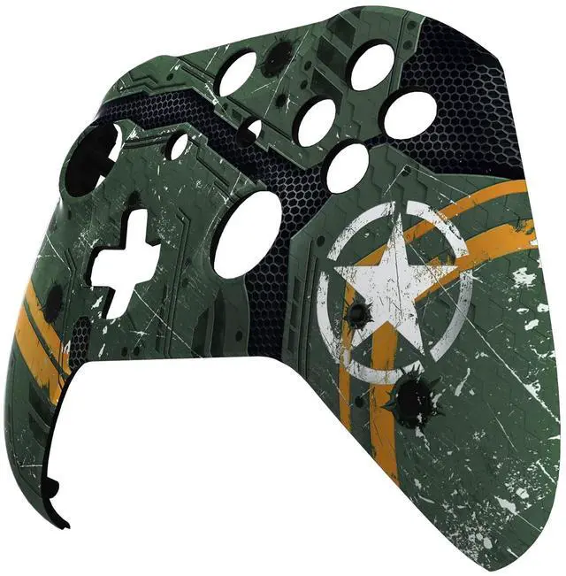 Alt view image 7 of 7 - Army Mecha Patterned Front Housing Shell Case for Xbox One S/X Controller, Soft Touch Faceplate Cover Replacement Kit for Xbox One S/X (Model 1708) - Controller NOT Included @