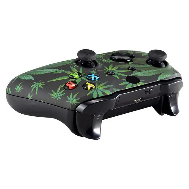Alt view image 6 of 7 - Green Weeds Faceplate Cover, Soft Touch Front Housing Shell Case, Comfortable Soft Grip Replacement Kit for Xbox One S & Xbox One X Controller Model 1708 - Controller NOT Included @