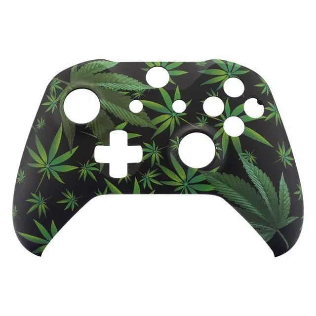 Alt view image 7 of 7 - Green Weeds Faceplate Cover, Soft Touch Front Housing Shell Case, Comfortable Soft Grip Replacement Kit for Xbox One S & Xbox One X Controller Model 1708 - Controller NOT Included @