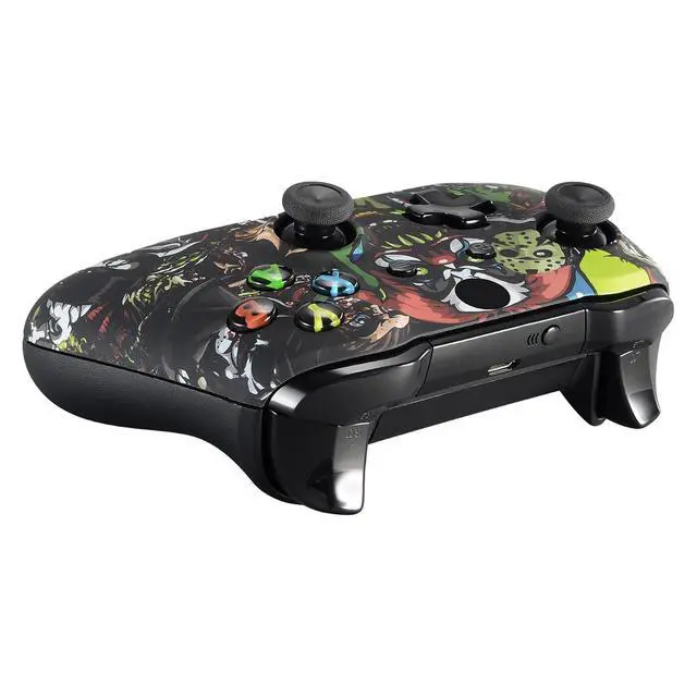 Alt view image 6 of 7 - Scary Party Patterned Front Housing Shell Faceplate for Xbox One S & Xbox One X Controller Model 1708 - Controller NOT Included @