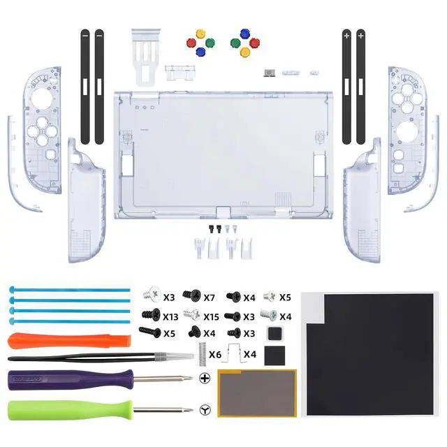 Alt view image 2 of 7 - DIY Replacement Shell Buttons for Nintendo Switch 2, Custom Console Rear Back Plate+Faceplate with Decorative Strips ABXY Direction Keys for Joycon 2 - Essence Version - Clear Glacier Blue @