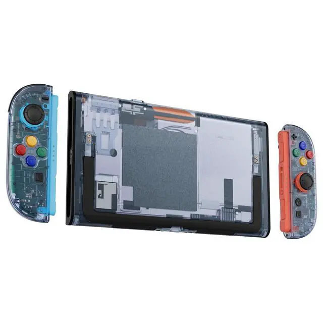 Alt view image 4 of 7 - DIY Replacement Shell Buttons for Nintendo Switch 2, Custom Console Rear Back Plate+Faceplate with Decorative Strips ABXY Direction Keys for Joycon 2 - Essence Version - Clear Glacier Blue @