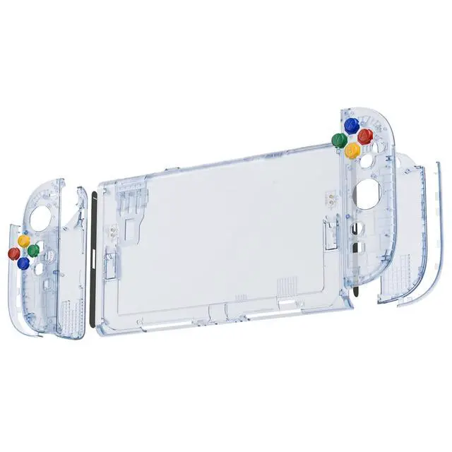 Alt view image 5 of 7 - DIY Replacement Shell Buttons for Nintendo Switch 2, Custom Console Rear Back Plate+Faceplate with Decorative Strips ABXY Direction Keys for Joycon 2 - Essence Version - Clear Glacier Blue @