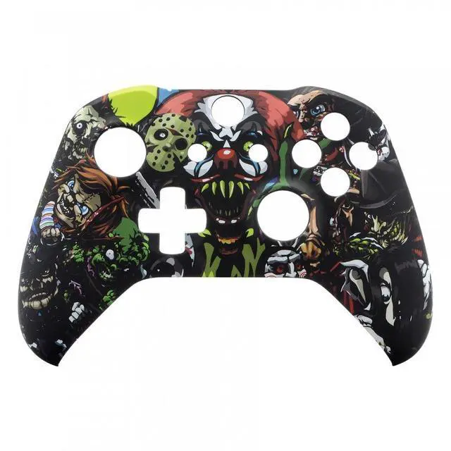 Alt view image 7 of 7 - Scary Party Patterned Front Housing Shell Faceplate for Xbox One S & Xbox One X Controller Model 1708 - Controller NOT Included @