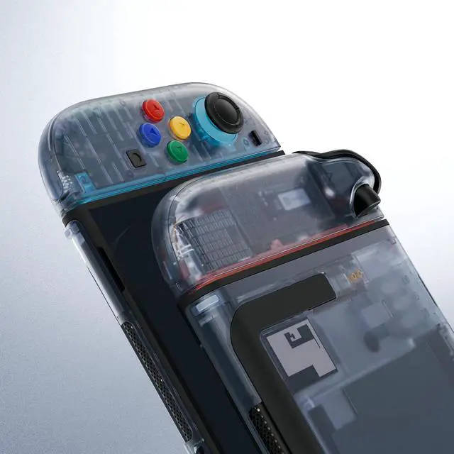 Alt view image 7 of 7 - DIY Replacement Shell Buttons for Nintendo Switch 2, Custom Console Rear Back Plate+Faceplate with Decorative Strips ABXY Direction Keys for Joycon 2 - Essence Version - Clear Glacier Blue @