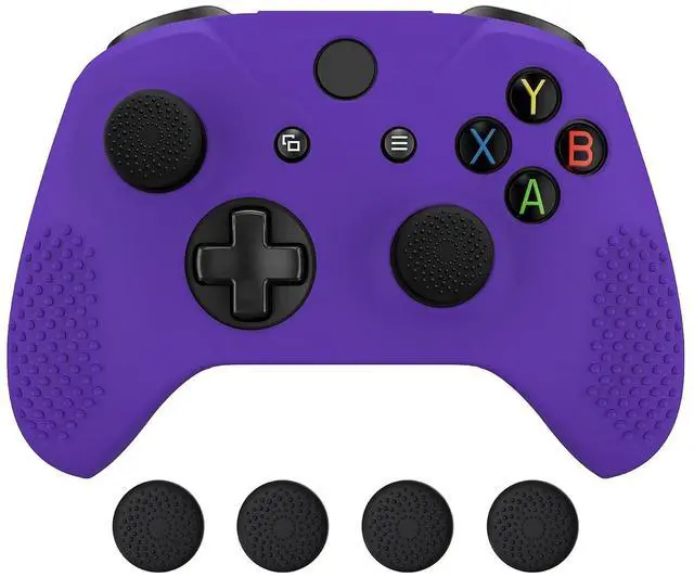 Main image of PlayVital Soft Anti-Slip Purple Silicone Controller Cover Skins for Xbox One X/S Controller - Thumb Grips Caps Protective Case NOT Included @
