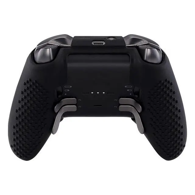 Alt view image 4 of 7 - PlayVital Black Soft Anti-Slip Silicone Cover Skins, Controller Protective Case for New Xbox One Elite Series 2, Xbox Elite 2 Core with Thumb Grips Analog Caps @