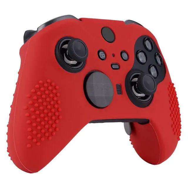 Alt view image 4 of 7 - PlayVital Red Soft Anti-Slip Silicone Cover Skins, Controller Protective Case for Xbox One Elite Series 2, Elite 2 Core with Thumb Grips Analog Caps @