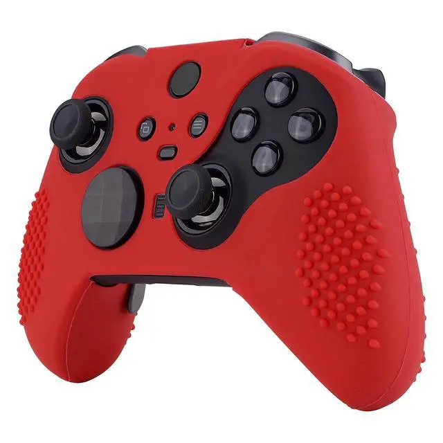 Alt view image 5 of 7 - PlayVital Red Soft Anti-Slip Silicone Cover Skins, Controller Protective Case for Xbox One Elite Series 2, Elite 2 Core with Thumb Grips Analog Caps @