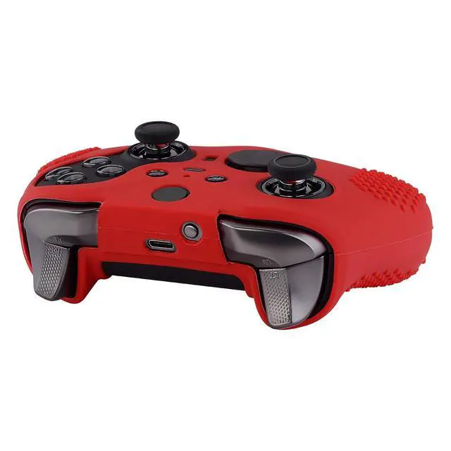 Alt view image 7 of 7 - PlayVital Red Soft Anti-Slip Silicone Cover Skins, Controller Protective Case for Xbox One Elite Series 2, Elite 2 Core with Thumb Grips Analog Caps @