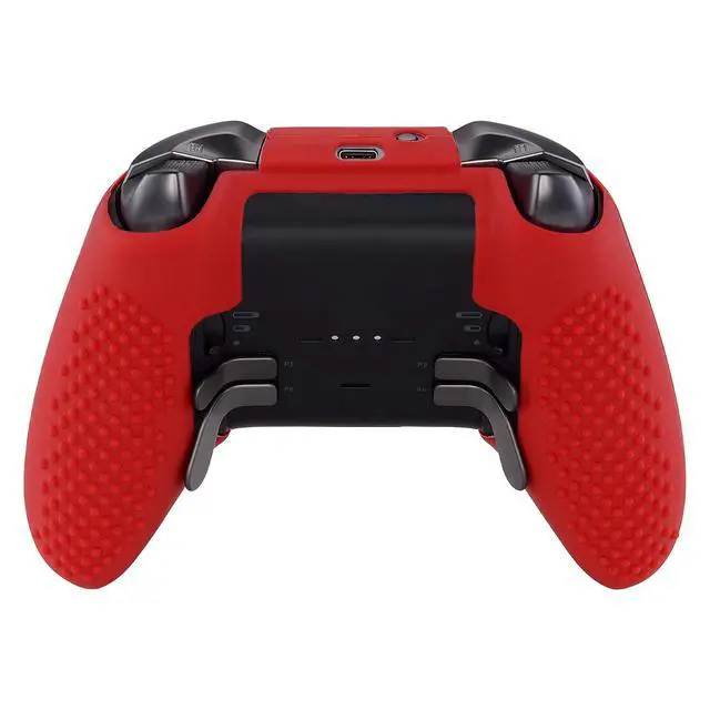 Alt view image 6 of 7 - PlayVital Red Soft Anti-Slip Silicone Cover Skins, Controller Protective Case for Xbox One Elite Series 2, Elite 2 Core with Thumb Grips Analog Caps @