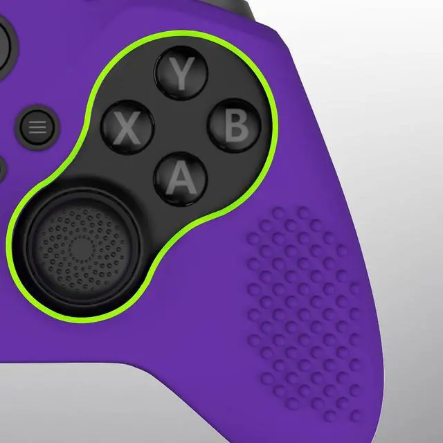 Alt view image 5 of 7 - PlayVital Purple Soft Anti-Slip Silicone Cover Skins for Xbox One Elite Controller Series 2, Custom Protective Case for Xbox Elite Series 2 Core Controller with Thumb Grips @