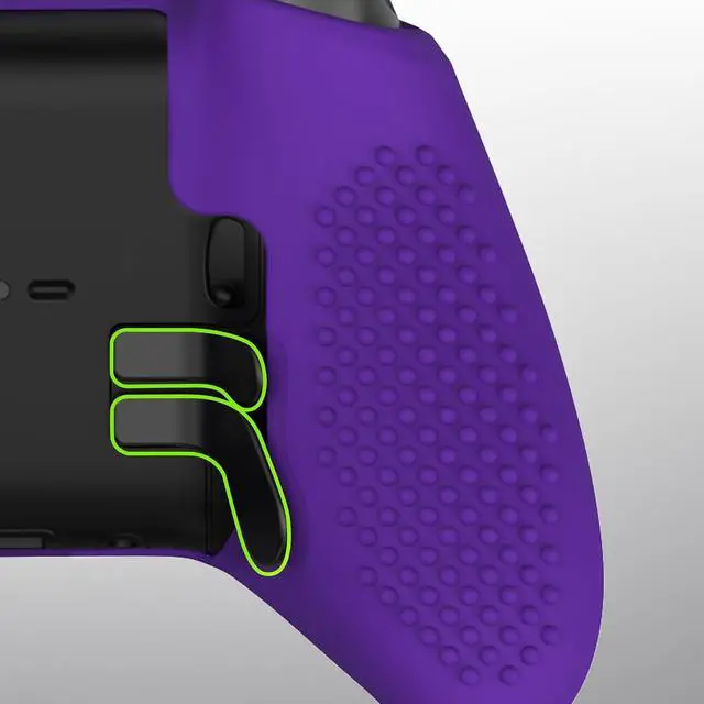 Alt view image 6 of 7 - PlayVital Purple Soft Anti-Slip Silicone Cover Skins for Xbox One Elite Controller Series 2, Custom Protective Case for Xbox Elite Series 2 Core Controller with Thumb Grips @