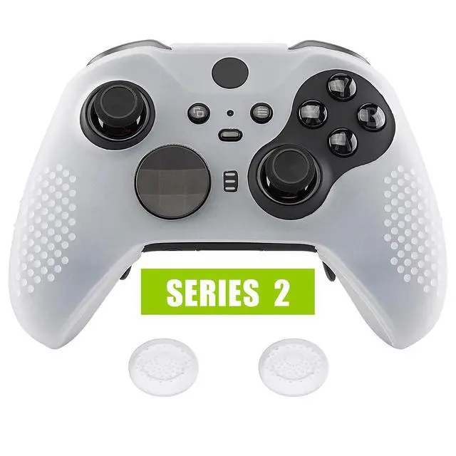 Alt view image 3 of 7 - PlayVital Semi-Transparent Clear Soft Anti-Slip Silicone Cover Skins, Controller Protective Case for New Xbox One Elite Series 2, Xbox Elite 2 Core with Thumb Grips Analog Caps @