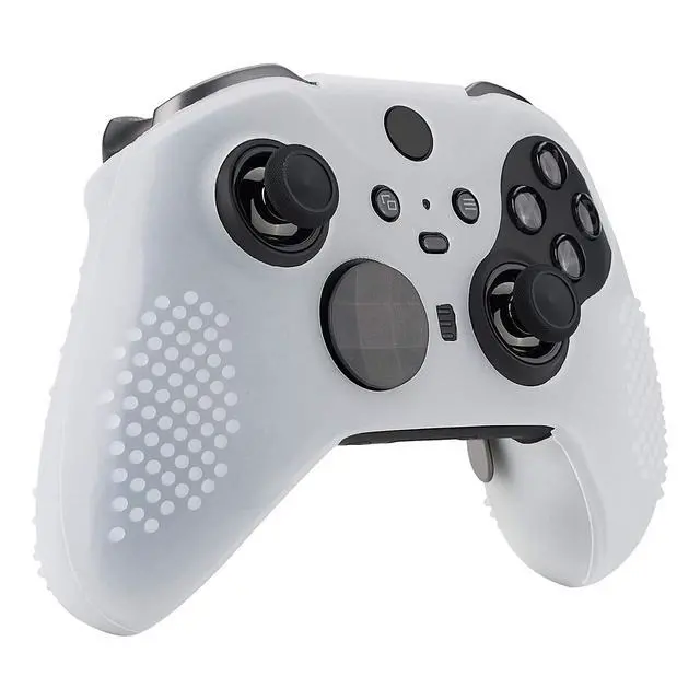 Alt view image 5 of 7 - PlayVital Semi-Transparent Clear Soft Anti-Slip Silicone Cover Skins, Controller Protective Case for New Xbox One Elite Series 2, Xbox Elite 2 Core with Thumb Grips Analog Caps @