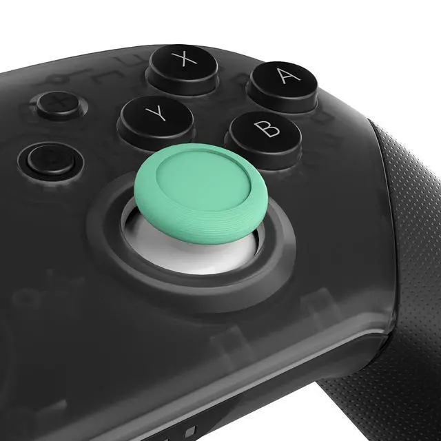 Alt view image 2 of 7 - Mint Green & White Dual-color Replacement 3D Joystick Thumbsticks, Analog Thumb Sticks with Cross Screwdriver for Nintendo Switch Pro Controller @