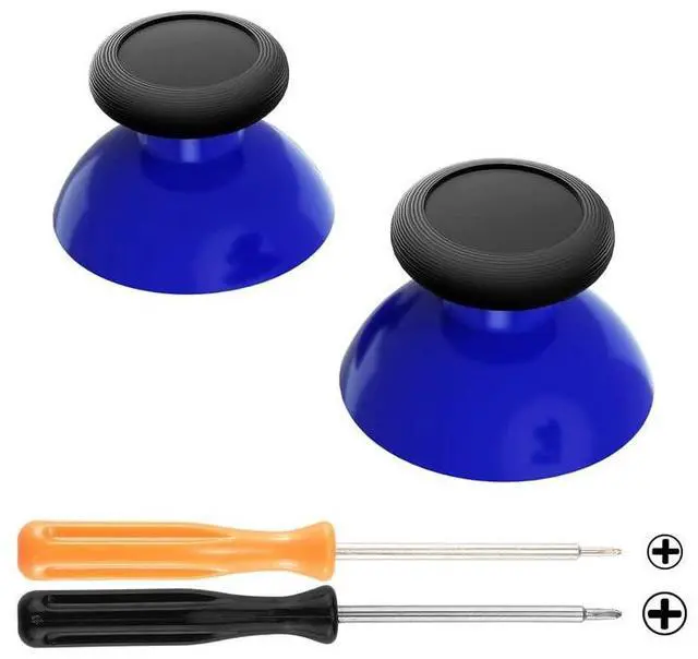 Main image of Blue & Black Replacement 3D Joystick Thumbsticks, Analog Thumb Sticks with Cross Screwdriver for Nintendo Switch Pro Controller @